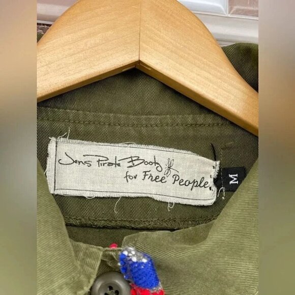 JENS PIRATE BOOTY X FREE PEOPLE Military Green Utility Jacket medium - Picture 4 of 9